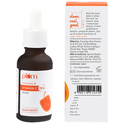 Buy Plum 15 Vitamin C Face Serum With Mandarin Glow Booster Online