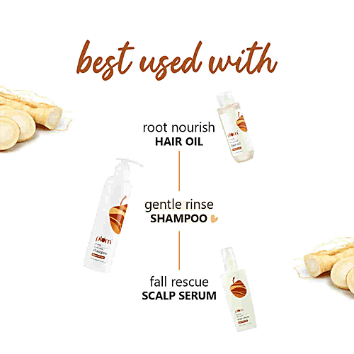 Plum Ginseng Gentle Rinse Shampoo - Fragrance Free, Repairs & Nourishes Hair, 300 ml  