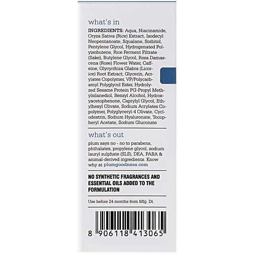 Plum Rice Water & 10% Niacinamide Face Serum - Clarity Boost, 15 ml  Brightens & Smoothens Skin, No Synthetic Fragrances & Essential Oils, Paraben Free