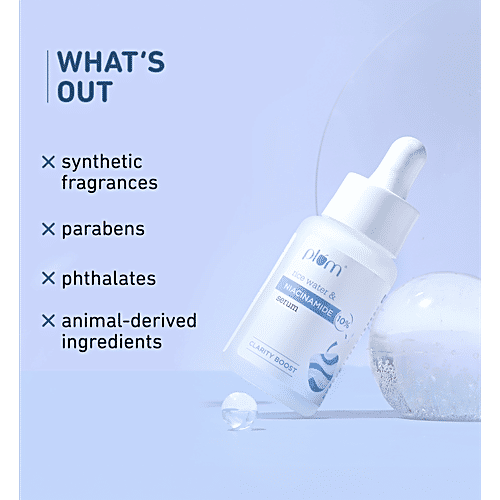 Plum Rice Water & 10% Niacinamide Face Serum - Clarity Boost, 15 ml  Brightens & Smoothens Skin, No Synthetic Fragrances & Essential Oils, Paraben Free