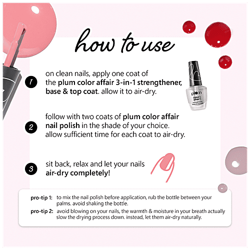 Plum Colour Affair Nail Polish - For High Shine & Plump Finish, 11 ml Coral Almond - 126 