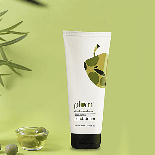 Plum Olive & Macadamia Rich Nourish Conditioner - For Smooth & Shiny Hair, 200 ml  
