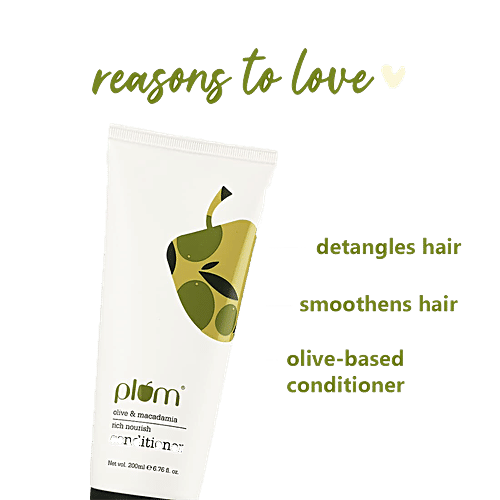 Plum Olive & Macadamia Rich Nourish Conditioner - For Smooth & Shiny Hair, 200 ml  