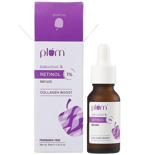 Plum 1% Retinol Face Serum With Bakuchiol - Helps Boost Collagen, 30 ml  Fragrance Free