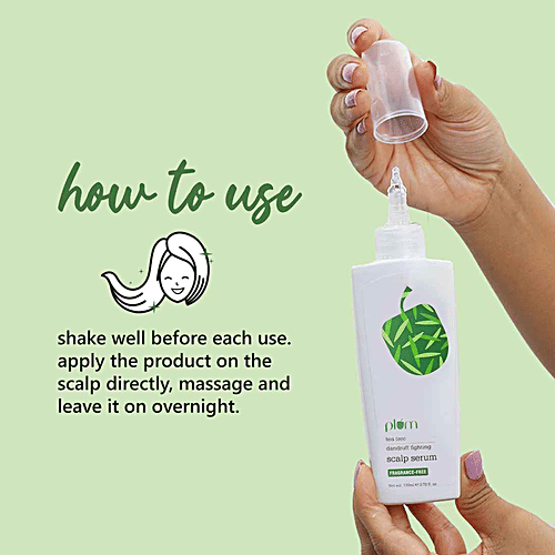 Plum Tea Tree Dandruff Fighting Scalp Serum - Fragrance Free, Antibacterial Properties, 110 ml  