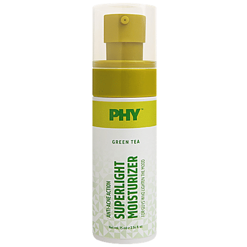 Phy Green Tea Superlight Moisturizer - Anti-Acne Action, Non-Sticky, Vegan, Cruelty-Free, 75 ml  