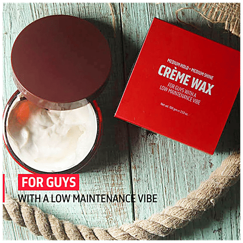 Phy Creme Wax - Medium Hold & Shine, Vegan, Cruelty-Free, Absorbs Dirt, Oil From Hair, 100 g