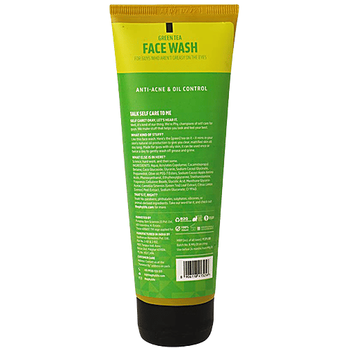 Phy Green Tea Face Wash - Sulphate Free, Fights Acne, Oil Control, Skin Brightening, 120 ml  