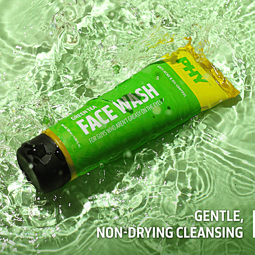 Phy Green Tea Face Wash - Sulphate Free, Fights Acne, Oil Control, Skin Brightening, 120 ml  