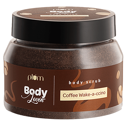Plum BodyLovin' Coffee Wake-A-Ccino Body Scrub - Roasted Arabica, Vegan, Cruelty-Free, 100 g  