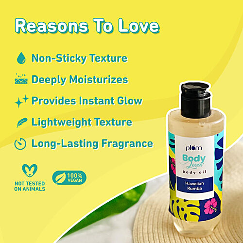 Plum BodyLovin' Hawaiian Rumba Body Oil - Non-Greasy Formula, Vegan, Cruelty-Free, 200 ml