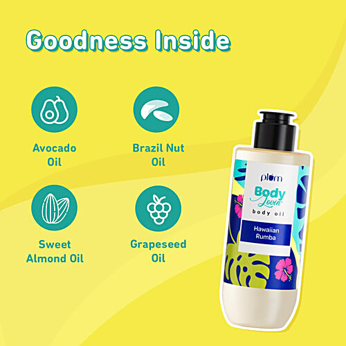 Plum BodyLovin' Hawaiian Rumba Body Oil - Non-Greasy Formula, Vegan, Cruelty-Free, 200 ml