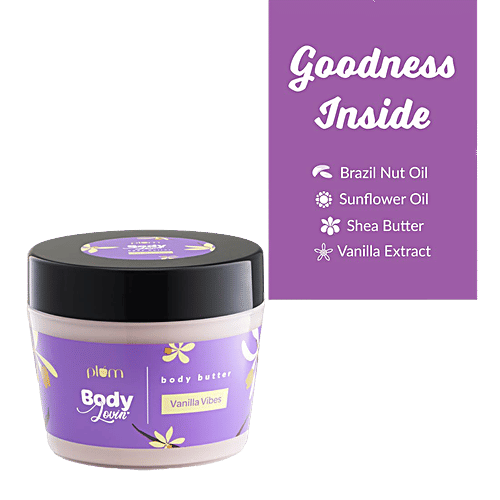 Plum BodyLovin' Vanilla Vibes Body Butter - With Brazil Nut Oil, Vegan, Cruelty-Free, 200 g