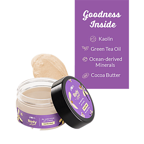 Plum BodyLovin' De-odorizing Pit Cream - Vanilla Vibes, Non-Toxic, Eliminates Odour, 50 g  