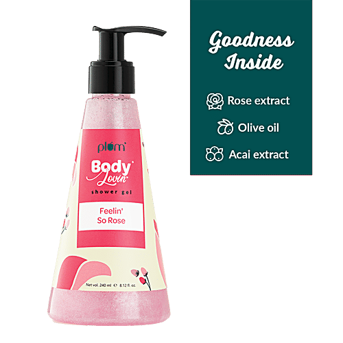 Plum BodyLovin' Feelin’ So Rose Body Wash, 240 ml Vegan, Cruelty-Free