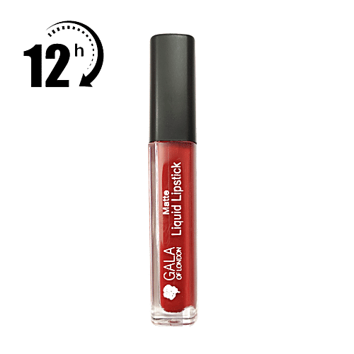 GALA OF LONDON Matte Liquid Lipstick - Waterproof, Transfer Proof, Mask Proof, 12H Lasting, 2 ml 01 Hot Red 
