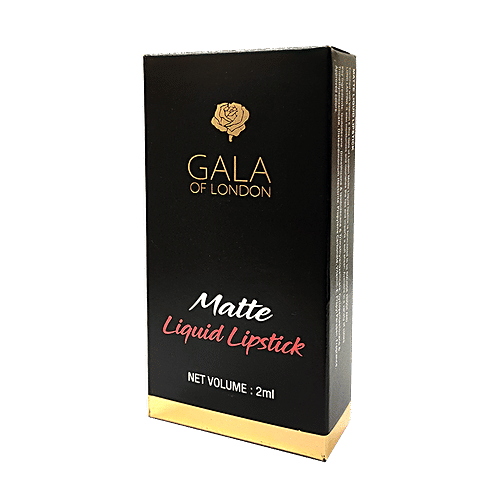 GALA OF LONDON Matte Liquid Lipstick - Waterproof, Transfer Proof, Mask Proof, 12H Lasting, 2 ml 01 Hot Red 