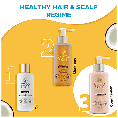 Coco Soul Hair & Scalp Conditioner - With Virgin Coconut Oil, For Frizz Free, Strong & Silky Hair, 200 ml  