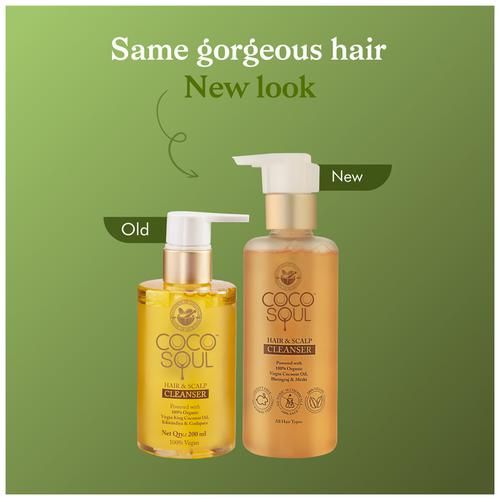 Coco Soul Hair & Scalp Cleanser/Shampoo - With Virgin King Coconut Oil, Paraben & Sulphate Free, 200 ml  
