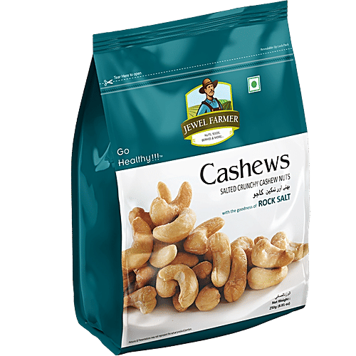 Buy Jewel Farmer Roasted Cashew Nuts With Rock Salt Rich In Fibre & Vitamin Online at Best