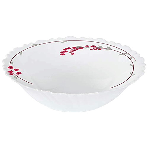 Larah by Borosil Opalware Snack Set - Verona, Elegant Design, Freezer Safe, Non-Staining, White, 8 pcs  