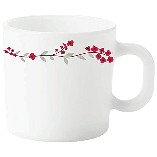 Larah by Borosil Opalware Snack Set - Verona, Elegant Design, Freezer Safe, Non-Staining, White, 8 pcs  