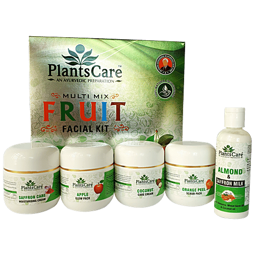 Buy Plants Care Multi Mix Fruit Facial Kit & Almond & Saffron Milk Provides Glow & Nourishment