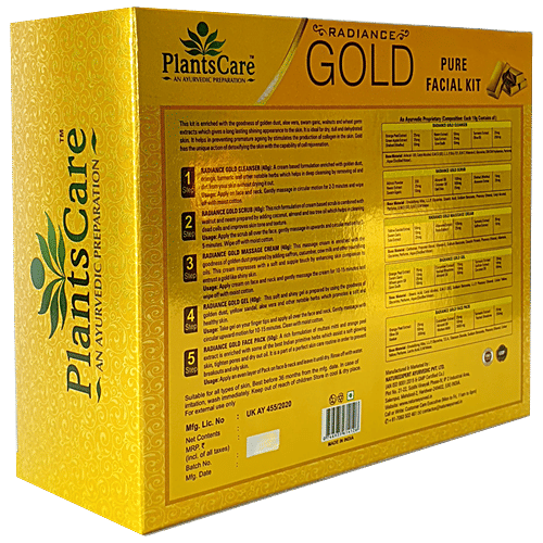 Plants Care Radiance Gold Pure Facial Kit - Provides Long Lasting Shine, 210 g  
