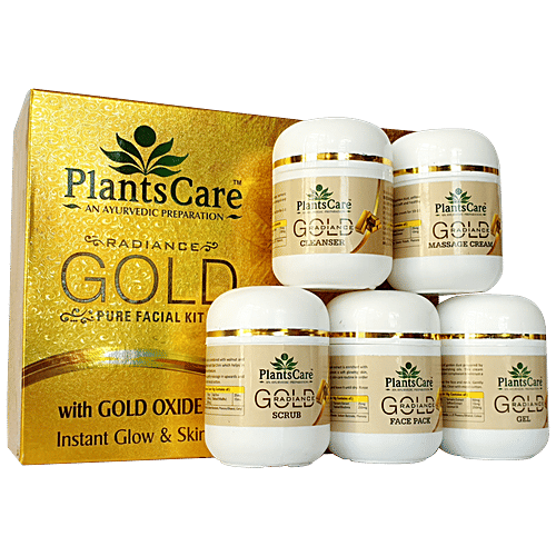 Plants Care Radiance Gold Pure Facial Kit - Provides Long Lasting Shine, 210 g  