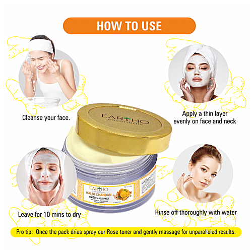 Eartho Essentials Haldi Chandan Ubtan Face Pack - Turmeric, Sandalwood & Saffron, Removes Tan, Prevents Wrinkles, 50 g