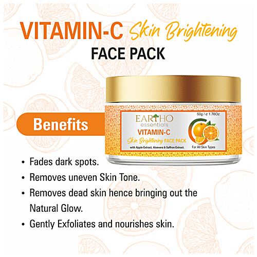 Buy Eartho Essentials Vitamin C Skin Brightening Face Pack With Apple