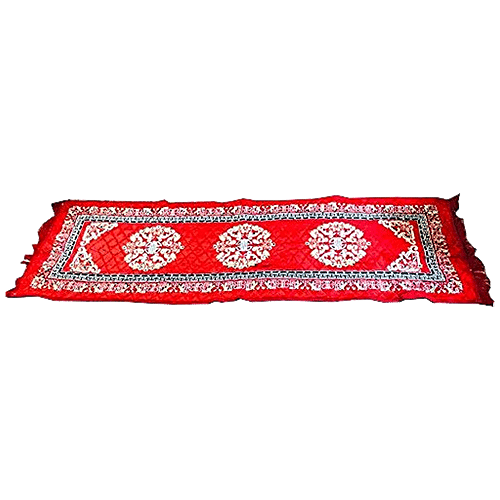Kuber Industries Velvet Floor Mat/Rug - Soft, For Kitchen, Living Room, Lobby, 182x63 cm, Red, 1 pc