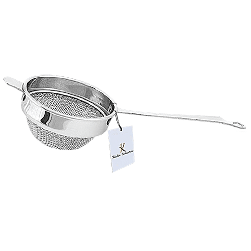 Kuber Industries Stainless Steel Tea Strainer/Chalni - Strong & Durable, Diameter 9 Cm, Silver, 1 pc  