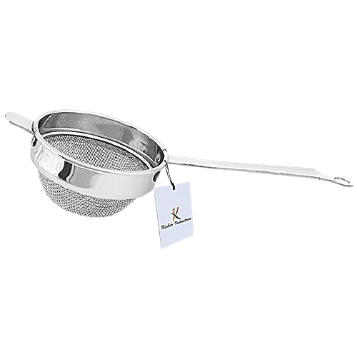 Kuber Industries Stainless Steel Tea Strainer/Chalni - Strong & Durable, Diameter 9 Cm, Silver, 1 pc  
