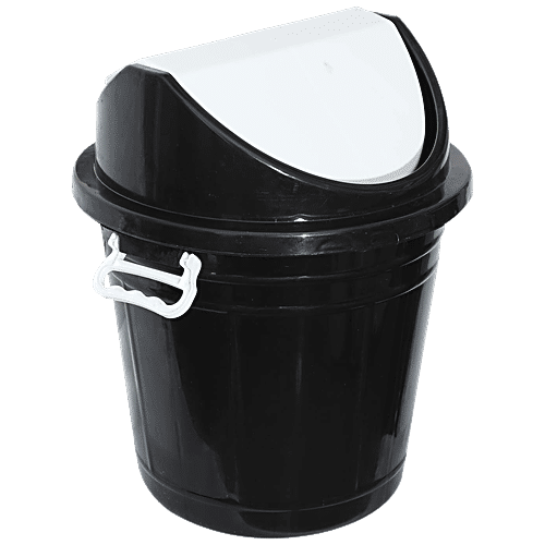 Kuber Industries Plastic Swing Lid Dustbin//Garbage Bin - CTKTC43177, For Home & Office, Black, Large, 30 L