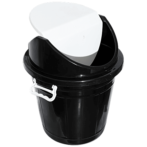 Kuber Industries Plastic Swing Lid Dustbin//Garbage Bin - CTKTC43177, For Home & Office, Black, Large, 30 L