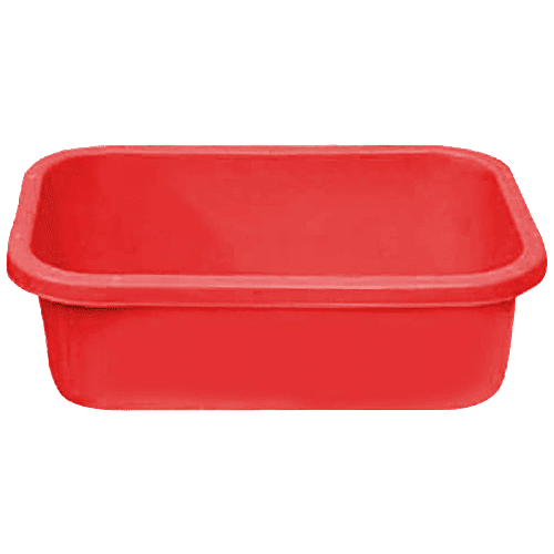 Kuber Industries Unbreakable Plastic Desk Organiser - KUBERMART1580, Kitchen Tray, Storage Basket, Red, Big, 1 pc