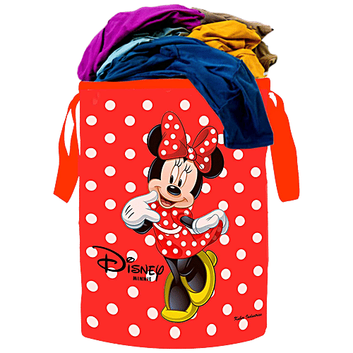 Kuber Industries Disney Printed Canvas Laundry Bag - CTKTC045418, Waterproof & Durable, Red, 45 L