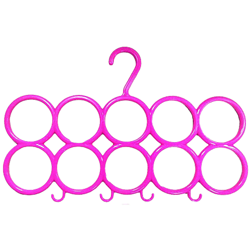 Buy Kuber Industries 10 Circle Plastic Ring Hanger CTKTC30749, Closet Organiser, For Scarf