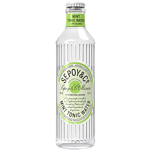 Sepoy & Co. Mint Tonic Water - Natural Quinine, Balanced Botanical Mixer, Low Calories, 200 ml  