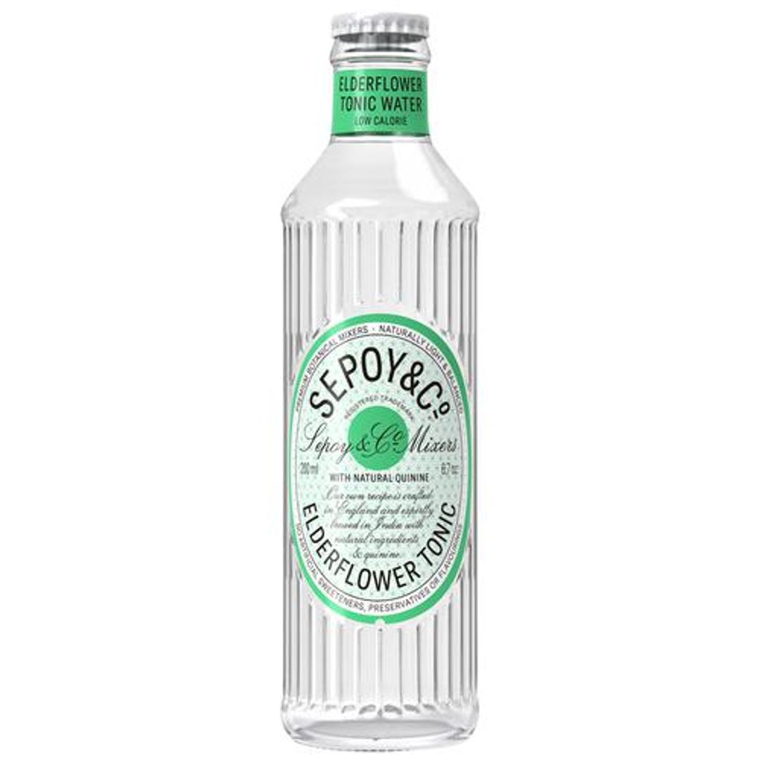 Sepoy & Co. Elderflower Tonic Water - Natural Quinine, Balanced Botanical Mixer, Low Calories, 200 ml 