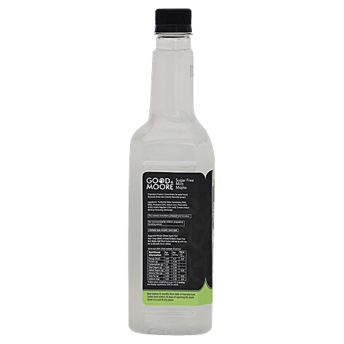 Good & Moore Sugar Free Mint Mojito Syrup, 750 ml  For Cocktail, Mocktail, Sodas, Ice-Teas & More, Upto 98% Less Calories, Concentrated Syrup