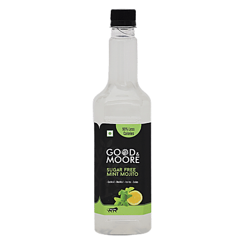 Good & Moore Sugar Free Mint Mojito Syrup, 750 ml  For Cocktail, Mocktail, Sodas, Ice-Teas & More, Upto 98% Less Calories, Concentrated Syrup
