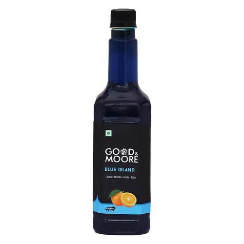 GOOD & MOORE Blue Island Syrup, 750 ml  With Tart Orange Flavour, For Cocktail, Mocktail, Sodas, Ice-Teas & More, Concentrated Syrup