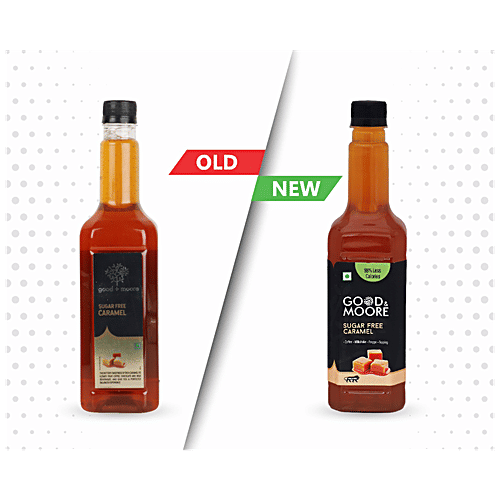 Good & Moore Sugar Free Caramel Syrup, 750 ml  For Coffee, Milkshake, Frappe, Cold-Coffee, Pancakes & More, Upto 98% Less Calories, Concentrated Syrup