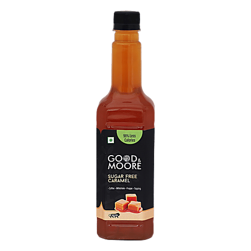 Good & Moore Sugar Free Caramel Syrup, 750 ml  For Coffee, Milkshake, Frappe, Cold-Coffee, Pancakes & More, Upto 98% Less Calories, Concentrated Syrup