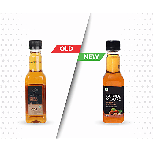 Good & Moore Roasted Hazelnut Syrup, 250 ml  Sweet & Nutty Flavour, For Coffee, Milkshake, Frappe, Cold-coffee, Pancakes & More, Concentrated Syrup