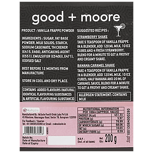Good & Moore Vanilla Delight Mix - For Frappe, Milkshake, Cold Coffees, 370 g