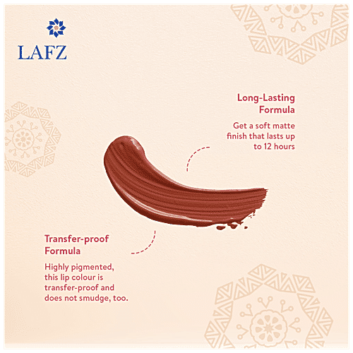 LAFZ Velvet Matte Lip Colour - Transfer-Proof & Smudge-Proof, Full Coverage With Single Swipe, Up To 12 Hours Stay, 5.5 ml Brick Red
