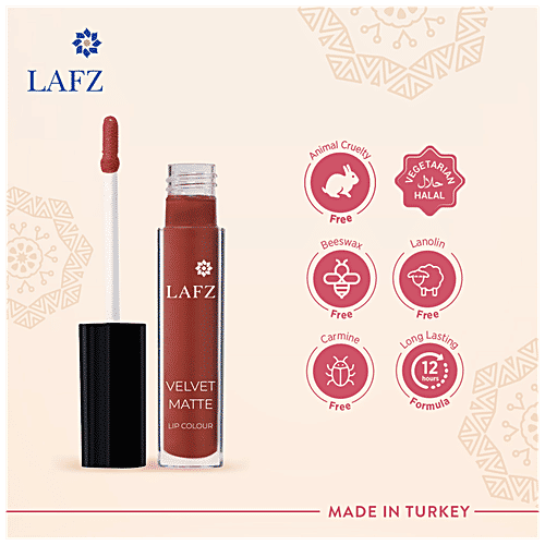 LAFZ Velvet Matte Lip Colour - Transfer-Proof & Smudge-Proof, Full Coverage With Single Swipe, Up To 12 Hours Stay, 5.5 ml Brick Red
